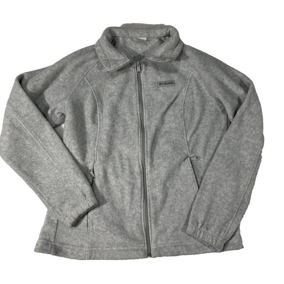 Columbia Women’s Fleece Solid Gray Fall  Sweater Size Large - Picture 1 of 5